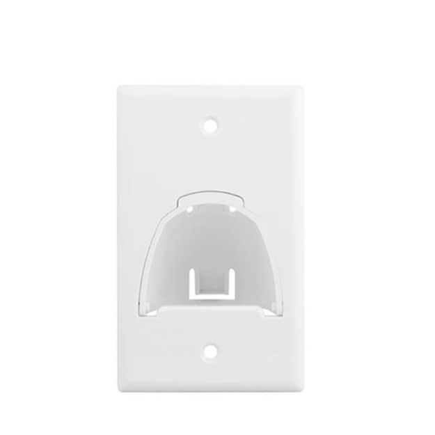 Picture of On-Q Single-Gang Hinged Bullnose Wall Plate (white)