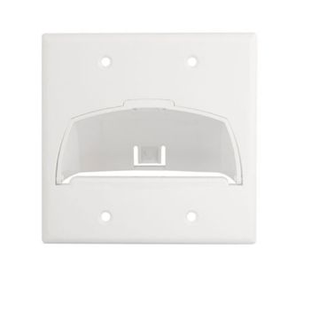 Picture of On-Q Double-Gang Hinged Bullnose Wall Plate (white)