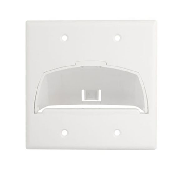 Picture of On-Q Double-Gang Hinged Bullnose Wall Plate (white)