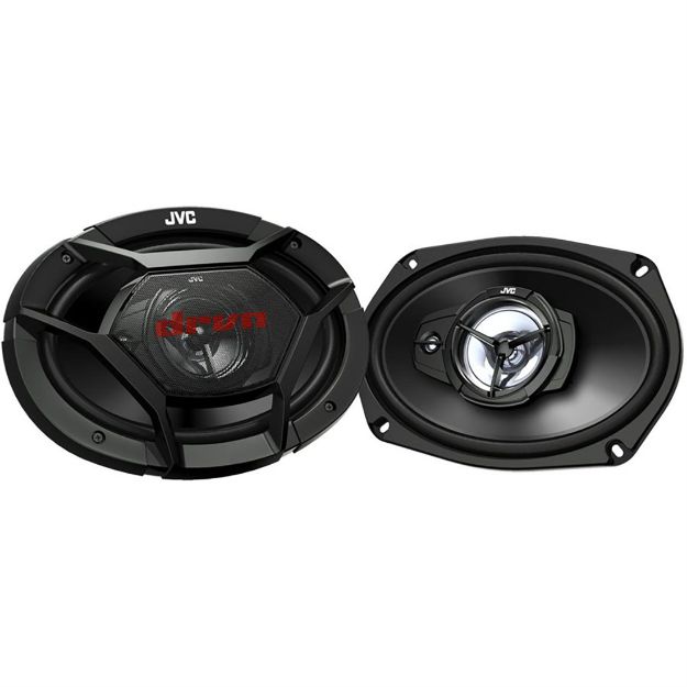 Picture of JVC 6"x9” DR Series 3-Way Coaxial 4-Ohm 500W Carbon Mica Cone Speakers (pair)
