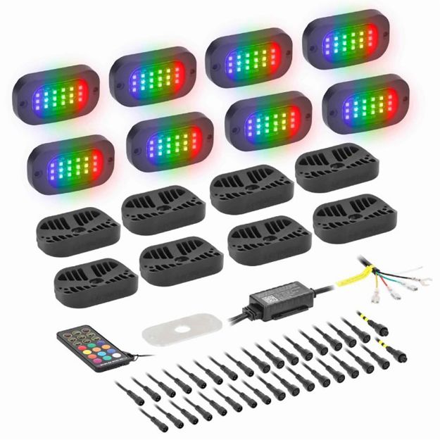 Picture of Heise Chasing Wide Angle Rock Light Kit - 8 Pack
