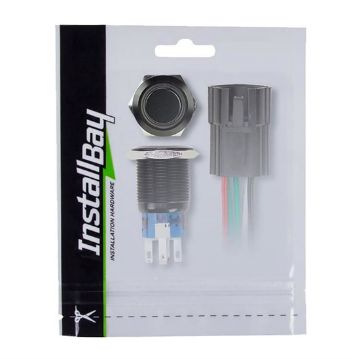 Picture of Install Bay 16MM Black Round Switch W/Latch & Harness-blue