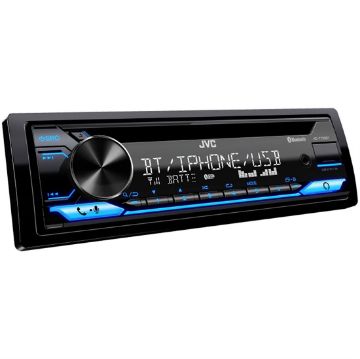 Picture of JVC Single DIN 2-Line Alexa Compatible Bluetooth CD Receiver