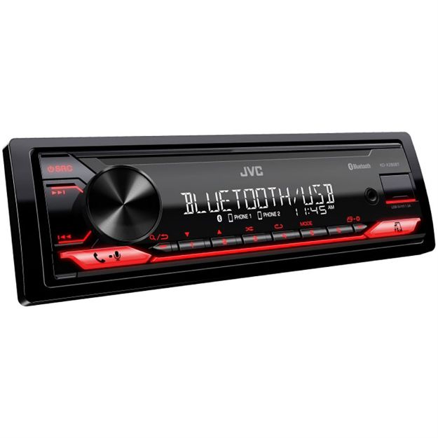 Picture of JVC Single DIN w/ Bluetooth Short Body w/ Red Key Digital Media Receiver