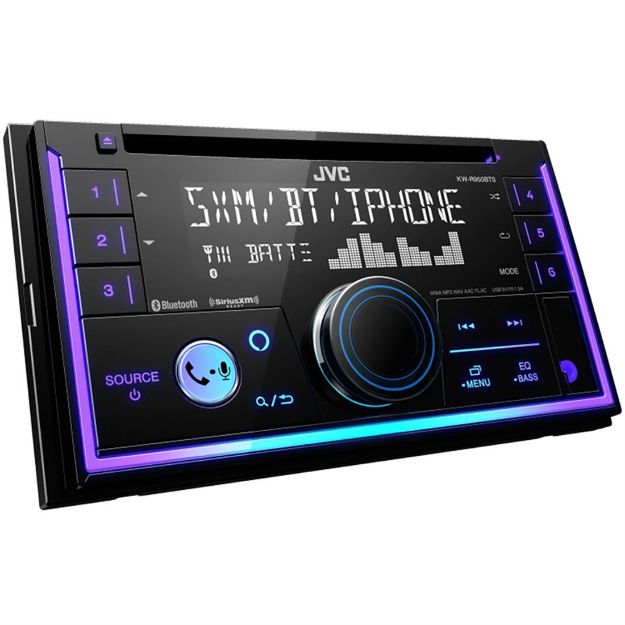 Picture of JVC DDIN 2-Line w/ Bluetooth and Alexa 2-Zone w/ Variable Color CD Receiver