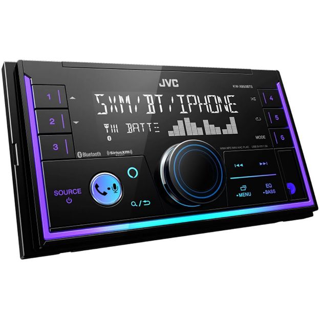 Picture of JVC DDIN Alexa w/ Bluetooth 2-Line VA LCD Variable Color Short Body Media Receiver