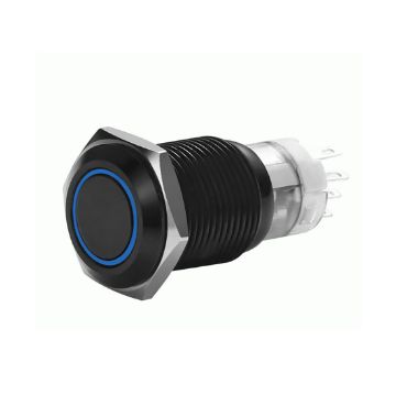 Picture of Install Bay 19 MM Momentary Black Switch w/Harness 5A IP67-
