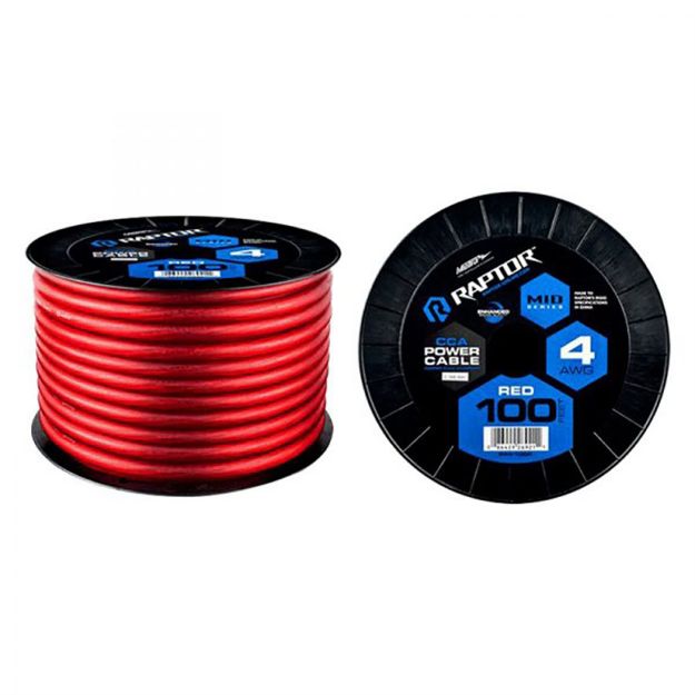 Picture of Raptor 4 AWG Red CCA Mid-Series Power Cable, 100FT