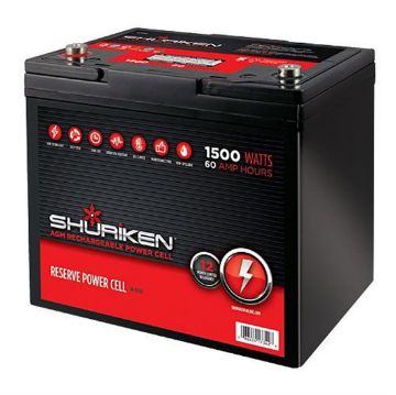 Picture of Shuriken 1,500W 60 Amp Hours Compact Size AGM 12V Battery