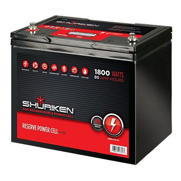 Picture of Shuriken 1,800W 80 Amp Hours Large Size AGM 12V Battery