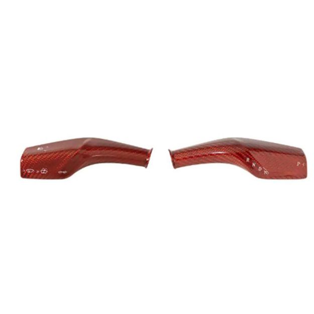 Picture of Rydeen Tesla Carbon Fiber Turn Signal Stalk Cover 2016-2023 Model 3, 2019-2023+ Model 7 (glossy red)