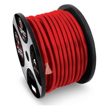 Picture of T-Spec V12 Series 4 ga OFC Power Wire 100' Spool (matt red)