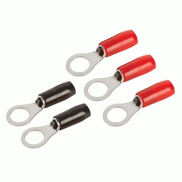 Picture of T-Spec v8 8 ga 3/8" Crimp Ring Terminal (red/black, 5 pk)