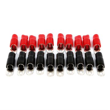 Picture of T-Spec v8 1/0 ga 5/16" Crimp Ring Terminal (red/black,20 pk)
