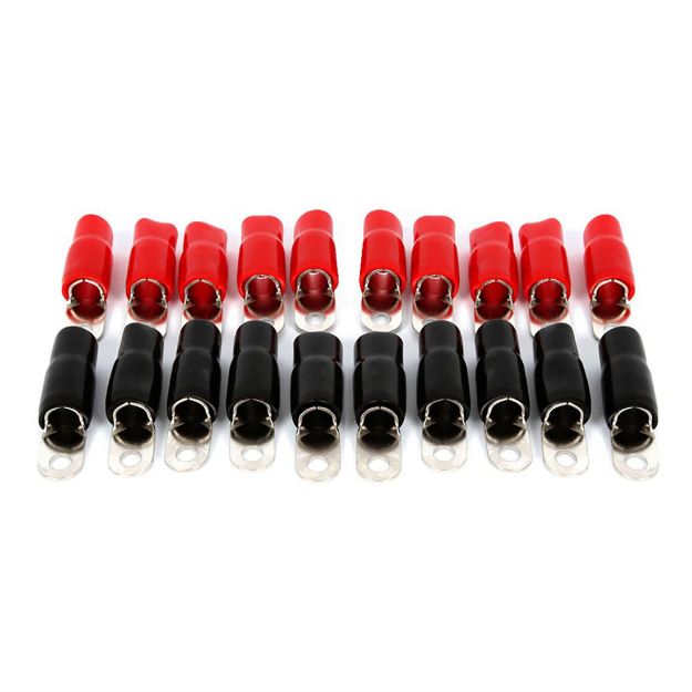 Picture of T-Spec v8 1/0 ga 5/16" Crimp Ring Terminal (red/black,20 pk)