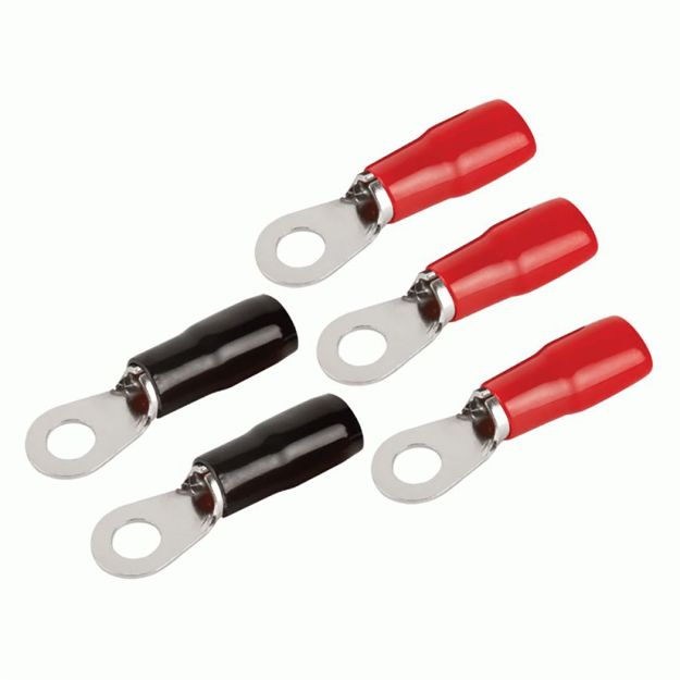 Picture of T-Spec v8 1/0 ga 5/16" Crimp Ring Terminal (red/black, 5 pk)