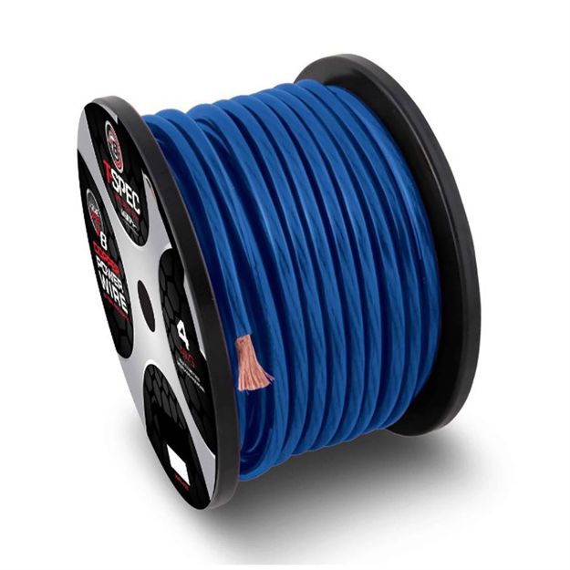 Picture of T-Spec V8GT Series 4 ga OFC Power Wire 100' Spool (blue)