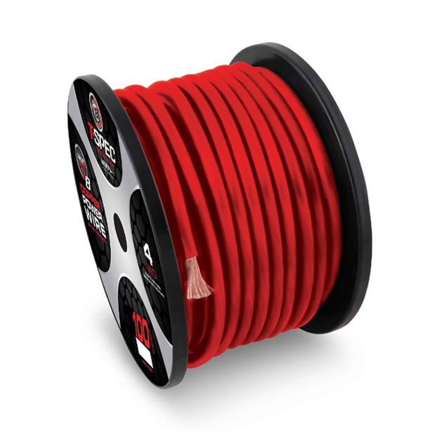 Picture of T-Spec V8GT Series 4 ga OFC Power Wire 100' Spool (red)
