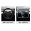 Picture of Rydeen Tesla Yoke Steering Wheel Nappa SideCarbon Leather 2016-2023 Model 3, 2019-2023+ Model Y, blk