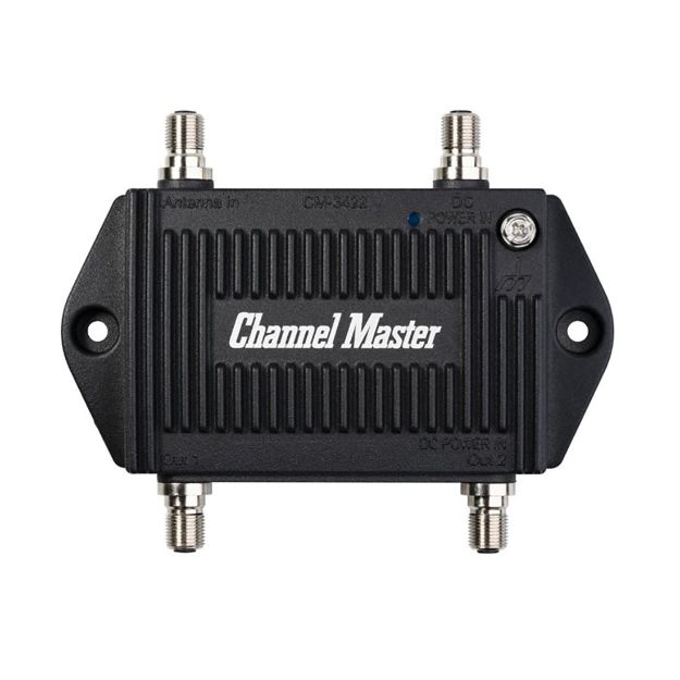 Picture of Channel Master TV Antenna Booster 2, 2 port output for off air, 11.5dB per output, 54mhz to 608mhz
