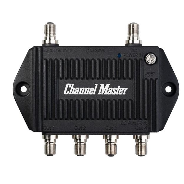 Picture of Channel Master TV Antenna Booster 4, 4 port output for off air, 7.5dB per output, 54mhz to 608mhz