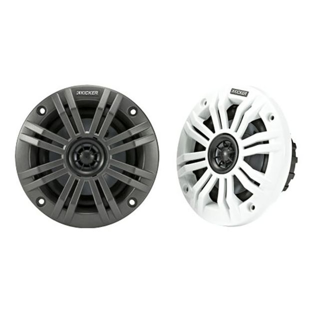 Picture of KICKER KM42 4" 2-ohm Marine Coaxial Speakers with 1/2" Tweeter