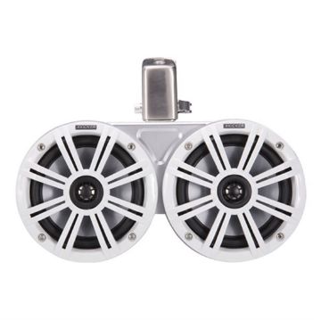 Picture of KICKER KMTC65W 6.5" 2-ohm Loaded Marine Dual Cans with 45KM654L speaker, LED, white