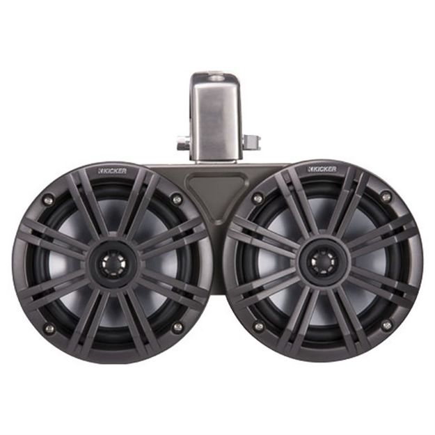 Picture of KICKER KMTC65 6.5" 2-ohm Loaded Marine Dual Cans with 45KM654L speaker, LED, black