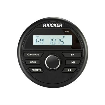 Picture of KICKER KMC2 Marine Gauge-Style Media Center w/Bluetooth, Black