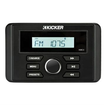 Picture of KICKER KMC3 Marine Gauge-Style Media Center w/Bluetooth, Black