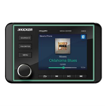 Picture of KICKER KMC5 Marine Gauge-Style Media Center w/Bluetooth, Black
