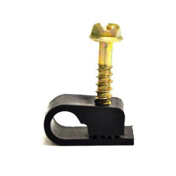 Picture of Custom Tool Supply Single RG6 Screw Clip (black, 100 pk)