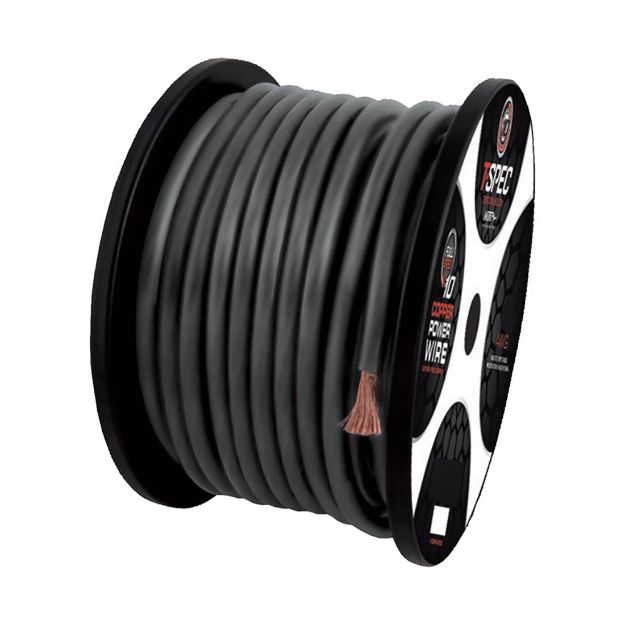Picture of T-Spec V10 Series 1-0 ga OFC Power Wire 50' Spool (matte black)
