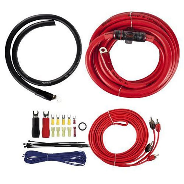 Picture of T-Spec 1/0 ga 2,400W Amplifier Kit with CCA RCA