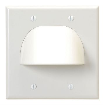 Picture of Vanco Dual-Gang Bulk Cable Wall Plate (white)