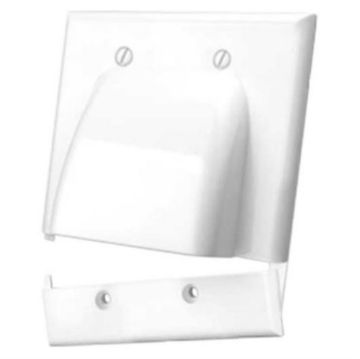 Picture of Vanco Hinged Dual-Gang Bulk Cable Wall Plate (white)
