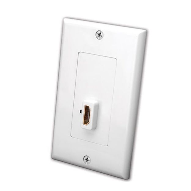 Picture of Vanco Slim Line HDMI Decor Wall Plate- Single (White)