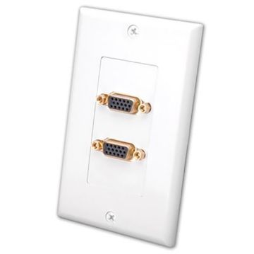 Picture of Vanco Slim Line S-VGA DUal Wall Plate (white)