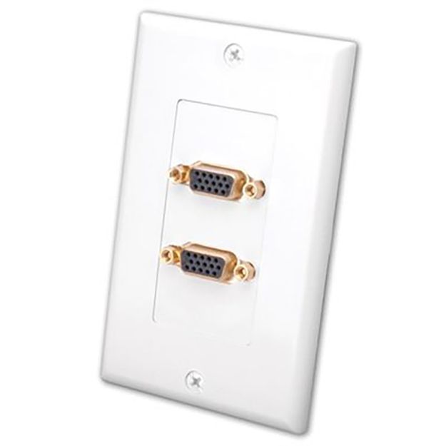 Picture of Vanco Slim Line S-VGA DUal Wall Plate (white)