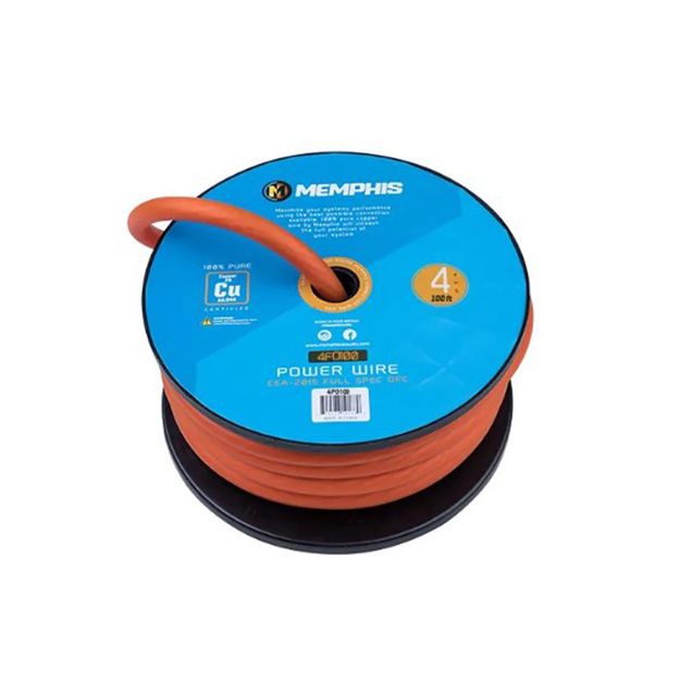 Picture of Memphis Audio 4 AWG Power Wire Orange 100 Ft. Spool