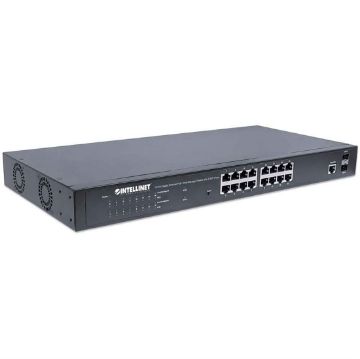 Picture of Intellinet 16 Port Gigabit Ethernet POE+ Web-Managed Switch with 2 SFP Ports
