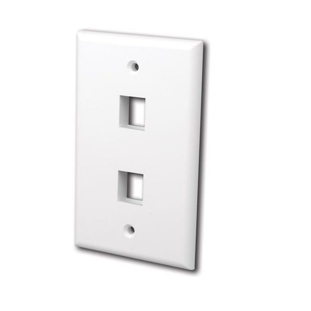 Picture of Vanco Multi-Media Keystone Wall Plates- 2 Ports (White)