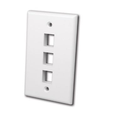 Picture of Vanco Multi-Media keystone Wall Plates- 3 Ports (White)
