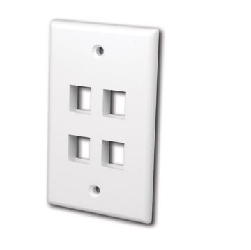 Picture of Vanco Multi-Media Keystone Wall Plates- 4 Ports (White)