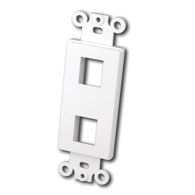 Picture of Vanco Decor Style Keystone Wall Plate Inserts- 2 Ports (White)