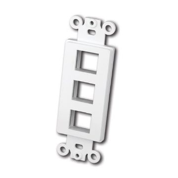 Picture of Vanco Decor Style Keystone Wall Plate Inserts- 3 Ports (White)