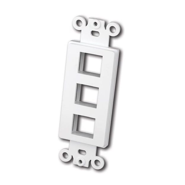 Picture of Vanco Decor Style Keystone Wall Plate Inserts- 3 Ports (White)