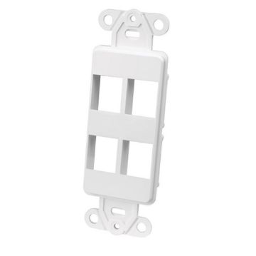 Picture of Vanco Decor Style Keystone Wall Plate Inserts- 4 Ports (White)