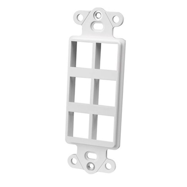 Picture of Vanco Decor Style Keystone Wall Plate Inserts- 6 Ports (White)