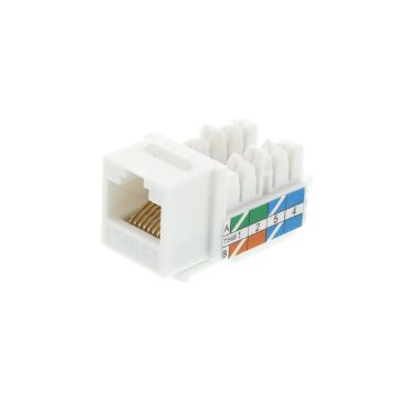 Picture of Vanco Cat 5E 90 Degree Keystone Inserts- 8 Conductor (White)